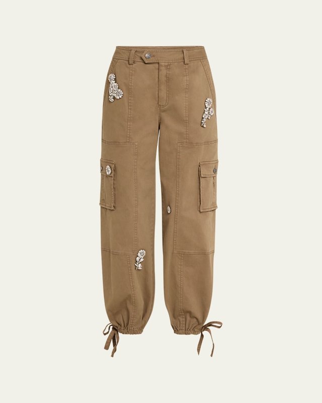 Crystal Chrysanthemum Zola Cargo Pants